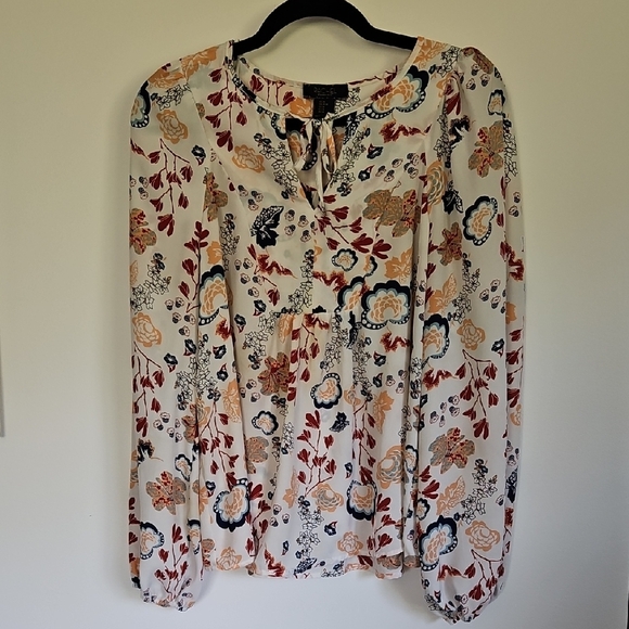 RACHEL Rachel Roy Orange Black Tie Front Blouse - Picture 1 of 6